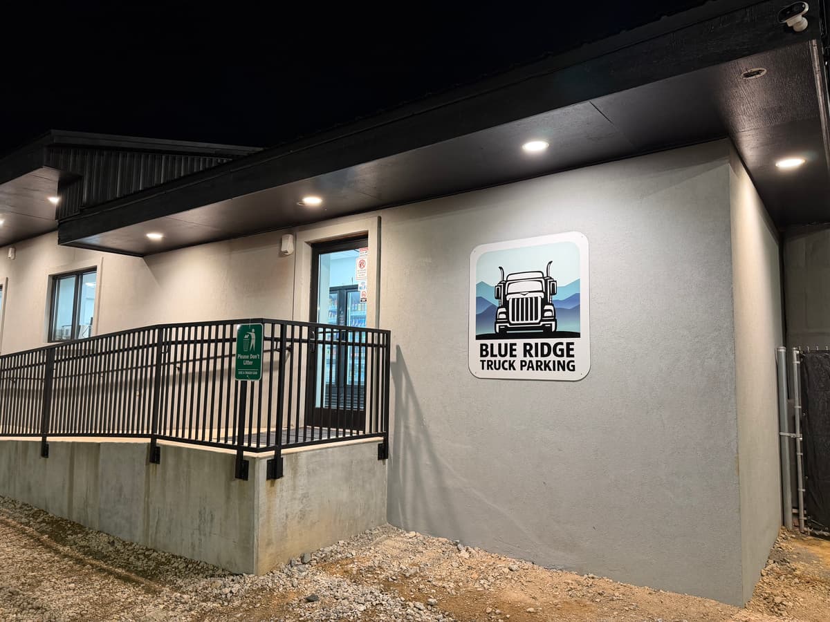 Blue Ridge Truck Parking building exterior with logo